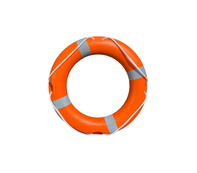 24" Lifebuoy with SOLAS Approved Retro-reflective Tape and Grab Lines - 57cm Life Ring High-Quality Orange Life Ring with Reflective Tape and Grab Lines - Orange Lifering