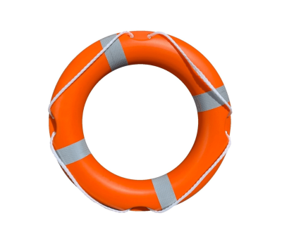24" Lifebuoy with SOLAS Approved Retro-reflective Tape and Grab Lines - 57cm Life Ring High-Quality Orange Life Ring with Reflective Tape and Grab Lines - Orange Lifering
