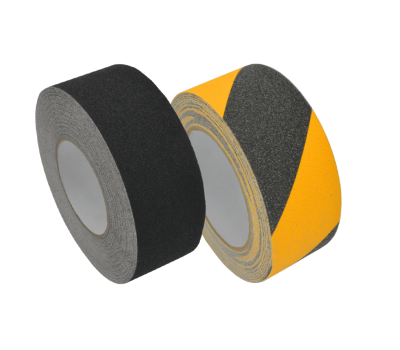 Anti-Slip 'SlipStop' Safety Markin Tape - Anti-Slip Tapes for Accident Prevention and Slippery Surfaces - Yellow / Black Hazard Stripe Tape to Prevent Slipping 