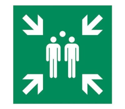 Evacuation Assembly Point Sign - Emergency Signs for Assembly Point Evacuation - Emergency Meeting Location Safety Sign