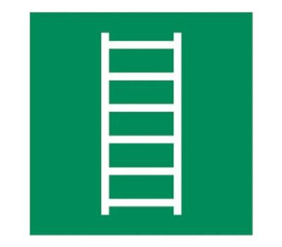 Emergency Escape Ladder Signage - Clear Symbol Marking Sign for Evacuation Ladder - Easy to Identify Escape Ladder Sign