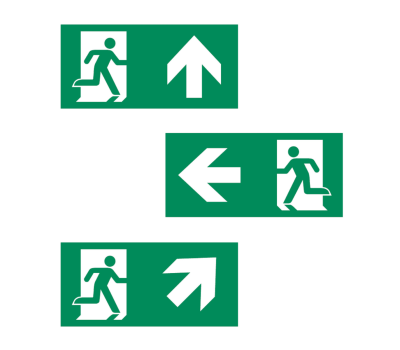 Escape Route Direction Safety Sign - Emergency Exit Path Safety Indicator - Emergency Exit Pathway Decal Safety Marker for Guiding Escape Direction