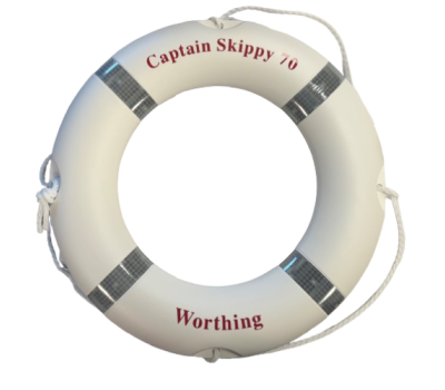 30 Inch White Lifebuoy and Lettering Option - Life Ring in White with Custom Lettering - White Lifebuoys 30" with Personalised Text