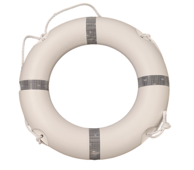 White Lifebuoy 30 inch - Reflective Tape 75 cm  - High Quality Life Rings in White - 30" White Lifebuoys with Retro-reflective Tape