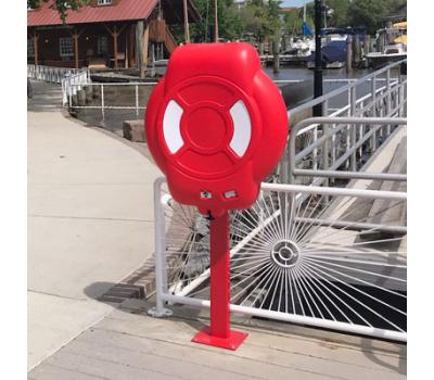 Guardian™ Below Ground Armortec Coated Post - Life Ring Housing Sub-surface Pole - Lifebuoy Cabinet Mounting Pole for Soft Ground