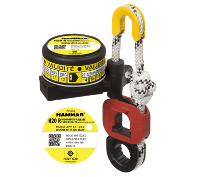 HAMMAR H20 HRU Standard SOLAS Model (Yellow) - USCG/UKCA/EC Approved Hydrostatic Release Unit - HR-0102