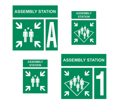 Large Assembly Point / Station Sign - Lettered Assembly Point Sign with Number - Assembly Station Signs with Numbers and Letters