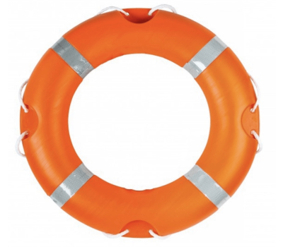 SOLAS Approved 30" Lifebuoy Orange  2.5kg - Orange SOLAS Compliant Lifering with Reflective Tape and Grab Lines - SOLAS Compliant 30" Lifebuoy Orange 2.5kg Life Ring with SOLAS Approved Tape and Grab Lines