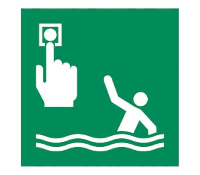 Person Overboard Call Point IMO Rescue Sign - Man Overboard Rescue Signage IMO Compliant - IMO Signage for Persons Overboard