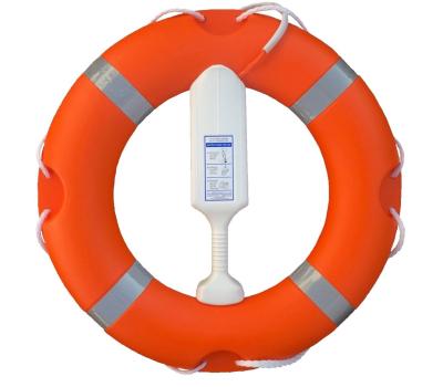 Lifebuoy & Encapsulated Throwing Line Set: Orange Lifering & Encapsulated Floating Line Available in Both 24 Inch (57cm) & 30 Inch (75cm) with Reflective Tape 