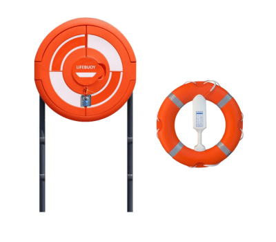 Sub-Surface Integrated Lockable Lifebuoy Cabinet Set - Lifering Soft Ground GRP Poles 