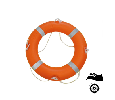 UK MER and SOLAS Approved 30" Lifebuoy Orange  2.5kg - Orange SOLAS Compliant Lifering with Reflective Tape and Grab Lines - SOLAS Compliant 30" Lifebuoy Orange 2.5kg Life Ring with UKCA & SOLAS Approved Tape and Grab Lines 