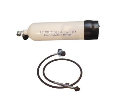 6l/300 bar & 7l/300 bar, and 12l/300 bar Co2 Air Cylinders c/w Valves and Pressure Regulator Inflation Hose Assembly