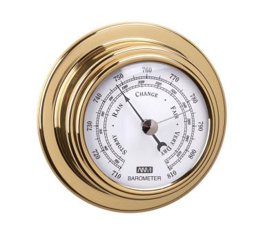 Brass Barometer - Precision Atmospheric Pressure Gauge for Accurate Readings Above and Below Sea Level - High-Quality Brass Barometer - IMPA 370246, 370247 