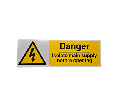 Danger Isolate Main Supply Before Opening Sign
