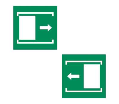 Safety Sign for Door Sliding Open Direction - Signage for Opening  Sliding  Door Direction - Safety Signs for Indicating Door Slide Open Right or Left 