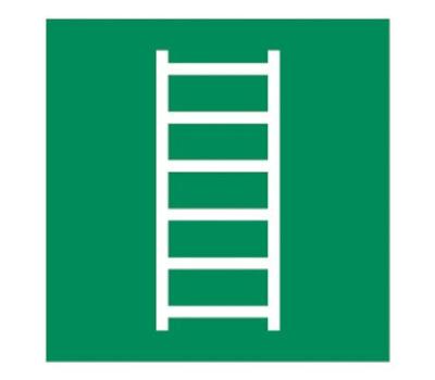Emergency Escape Ladder Signage - Clear Symbol Marking Sign for Evacuation Ladder - Easy to Identify Escape Ladder Sign