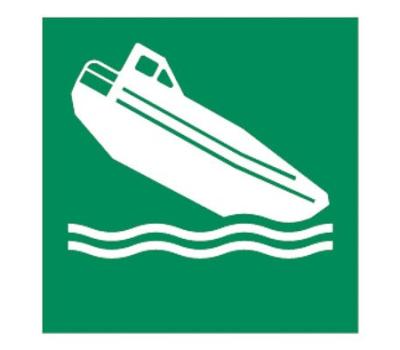 Free Fall Lifeboat Safety Sign - Sign Indicating Free Fall Lifeboat - Escape Route Signage for Free Fall Lifeboat