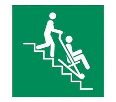 Escape Route Signs for Evacuation Chair - IMO Compliant Evacuation Chair Escape Route Signs - Evacuation Chair Egress Path Sign 