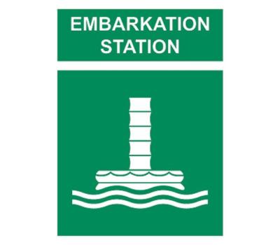 Embarkation Station Chute Signs - Safety Signage for Embarkation Station Chute Location - Escape Route Sign for Embarking Chute 