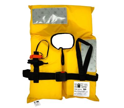 ADULT SOLAS + MER UK Hi-Vis Crew Passenger Lifejacket -   M.E.D. 2014/90/EU, SOLAS-L.S.A. Code, IMO MSC.81(70) - 150 Newton Hi-Visibility Yellow Foam Passenger >43kg Lifejacket - 02010