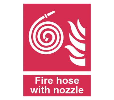 Fire Hose with Nozzle Safety Sign - Fire Fighting Safety Signs for Fire Hose with Nozzle - Fire Safety Equipment Signage