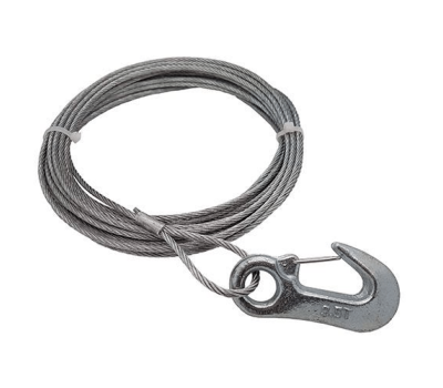 Galvanised Steel Wire Rope with Fitted Winch Hook