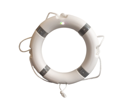 White Lifebuoy 24 inch / 60cm - Reflective Tape - High Quality Life Rings in White - 24" White Lifebuoys with Retro-reflective Tape