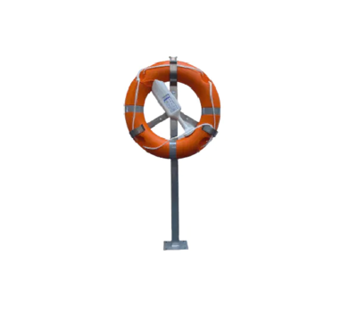 Lifebuoy 'Y' Stand with Galvanised Hard-Surface Pole - Complete with Lifebuoy and Throwing Line