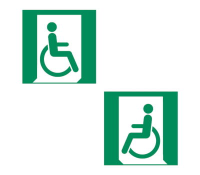 Emergency Exit for Wheelchair Safety Sign - Wheelchair Access Emergency Egress Indicator - Wheelchair Accessible Escape Route Safety Signs
