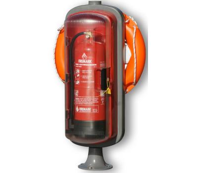 Marina Safety Station (Low Profile) - SOS601 Lifebuoy Station - Marina Safety Station - Fire Extinguisher Cabinet for Marinas