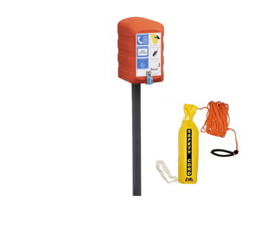 Rescue Line Cabinet - Container with 25m Throwing Line & GRP Sub-surface Surface Pole
