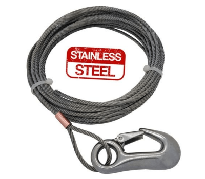 Stainless Steel Wire Rope with Fitted Winch Hook