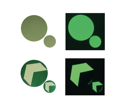 Photoluminescent Trail Dots – Photoluminescent Aluminium Traildots For Marking Routes With Or Without Arrow – Glow-In-The-Dark Trail Dots – Photoluminescent Markers