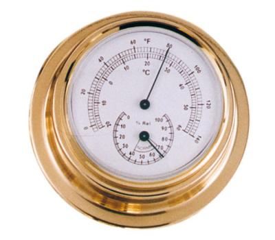 Brass Thermo Hygrometer - Temperature and Humidity Meter for Indoor and Outdoor Use - IMPA 370256