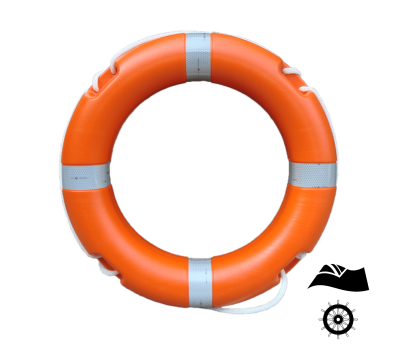 UK MER and SOLAS Approved 30" Lifebuoy Orange  2.5kg - Orange SOLAS Compliant Lifering with Reflective Tape and Grab Lines - SOLAS Compliant 30" Lifebuoy Orange 2.5kg Life Ring with UKCA & SOLAS Approved Tape and Grab Lines - IMPA 330156