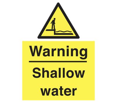 Warning Shallow Water sign