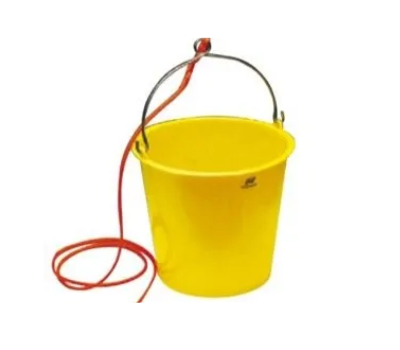 10 Litre Round Plastic Bucket with Handle - Marine Bucket with Rope Handle (10 Litres) - High Visibility 10LTR Yellow Bucket - Plastic Utility Pail - IMPA 174122