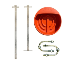 24 & 30 Inch Lifebuoy Housing Set with Galvanised Pole & Rail Clamp Mounting Options - Life Ring Station