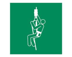 Escape Route Safety Sign for Descending Device - Emergency Egress Safety Sign for Descent Equipment - Emergency Exit Path Signage for Descent Apparatus