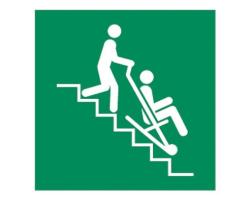 Escape Route Signs for Evacuation Chair - IMO Compliant Evacuation Chair Escape Route Signs - Evacuation Chair Egress Path Sign
