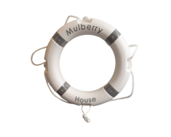 24 Inch Lettered White Lifebuoy Ring - Personalised Life Ring with Custom Lettering
