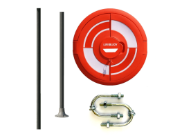 Integrated Lifebuoy Housing Set with GRP Poles & Rail Clamp Mounting Options - Life Ring Station