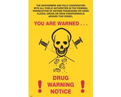 Drug Warning Notice IMO Poster - IMO Poster for Possession / Using of Illegal Drugs - Illegal Drugs or Drug Paraphernalia IMO Poster