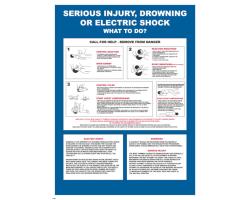 Serious Injury / Shock IMO Poster - Serious Injury, Drowning or Electric Shock IMO Poster - What to Do IMO-Compliant Guide