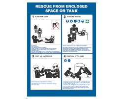Rescue from Enclosed Space or Tank IMO Poster - IMO Poster for Enclosed Space and Tank Rescue - Confined Space Rescue Procedure IMO Poster