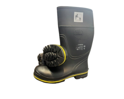 SOLAS MED & RED ENSIGN Fire Fighters Boots - Fire-Resistant 'Ships Wheel' approved Wellingtons - Heavy Duty Steel Toe Cap Boots with Abrasion Resistance - EN 20345, EN 15090