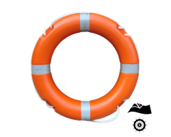 UK MER and SOLAS Approved 30" Lifebuoy Orange 2.5kg - Orange SOLAS Compliant Lifering with Reflective Tape and Grab Lines - SOLAS Compliant 30" Lifebuoy Orange 2.5kg Life Ring with UKCA & SOLAS Approved Tape and Grab Lines - IMPA 330156