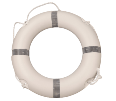 White Lifebuoy 30 inch - Reflective Tape 75 cm  - High Quality Life Rings in White - 30" White Lifebuoys with Retro-reflective Tape