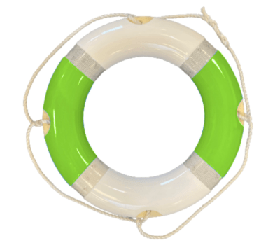 Apple Lime Lifebuoy and Lettering Option - Life Ring in Apple Lime Green with Custom Lettering - Apple Lime Green Lifebuoys with Personalised Text 